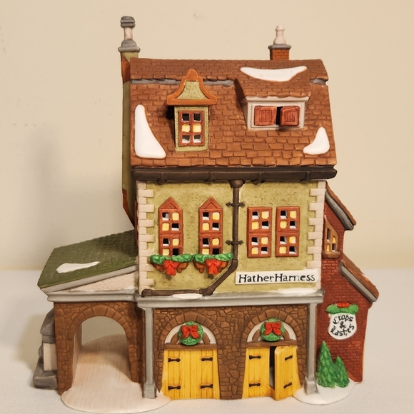 Vintage Retired 1994 Department 56 Handpainted Porcelain Lighted Hather Harness - Picture 2 of 12